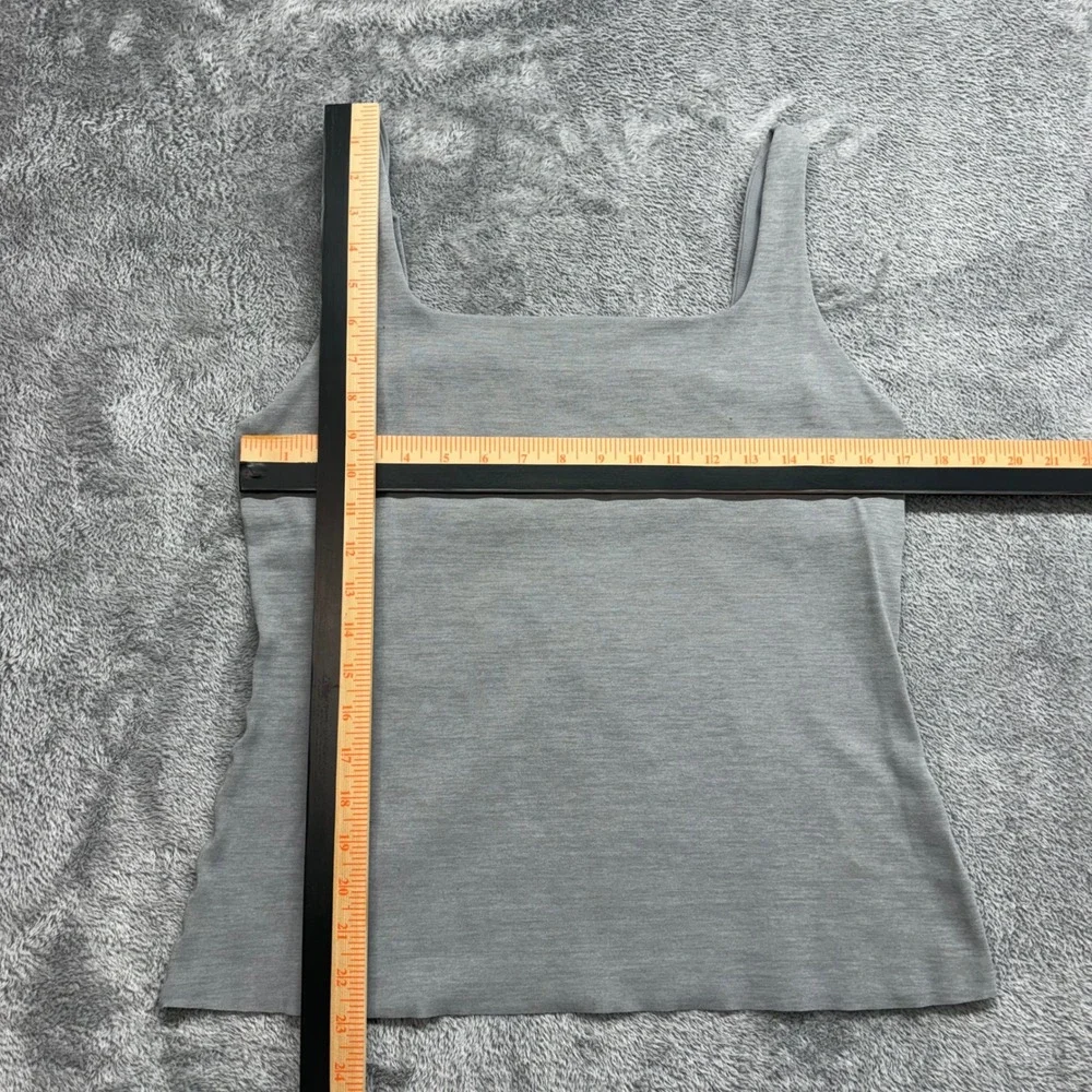 Nike Tank Top Women Large Grey Good Yoga Dri-FIT Square Neck Shelf Bra 820